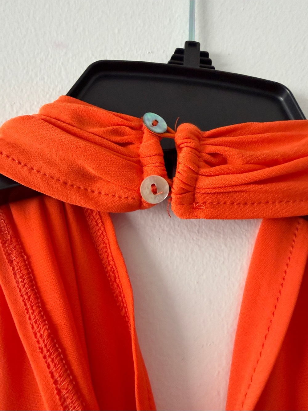 Zara Orange Draped Halter Neck Bodysuit Size M Crossed Sleeveless Top Neon - Picture 6 of 10